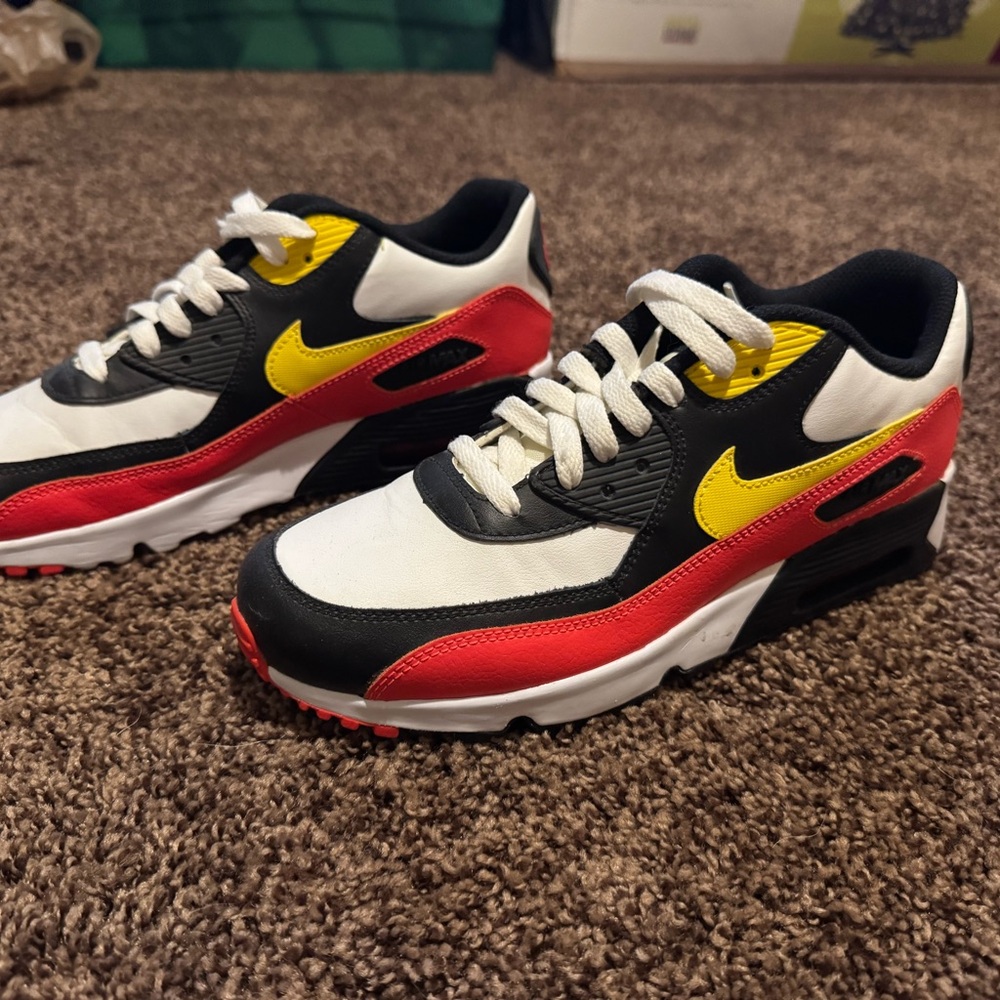 Nike Sneakers - White, Red, Yellow, and Black